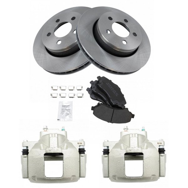 TRQ® - Front Disc Brake Kit with Semi-Metallic Pads and Calipers