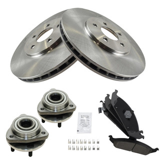 TRQ® - Disc Brake Kit with Ceramic Pads and Hub Assemblies