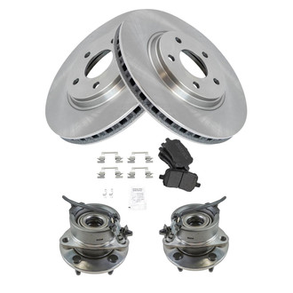 TRQ® - Front Disc Brake Kit with Semi-Metallic Pads and Hub Assemblies