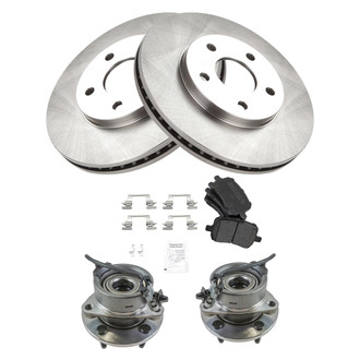 TRQ® - Disc Brake Kit with Semi-Metallic Pads and Hub Assemblies
