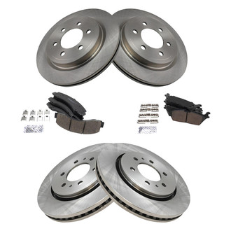 TRQ® - Front and Rear Disc Brake Kit with Ceramic Pads