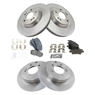 TRQ® - Front and Rear Disc Brake Kit with Ceramic Pads