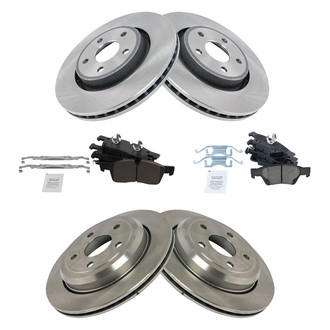 TRQ® - Front and Rear Disc Brake Kit with Ceramic Pads