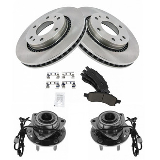 TRQ® - Disc Brake Kit with Ceramic Pads and Hub Assemblies