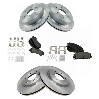 TRQ® - Front and Rear Disc Brake Kit with Ceramic Pads