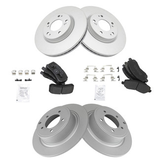 TRQ® - Front and Rear Disc Brake Kit with Semi-Metallic Pads