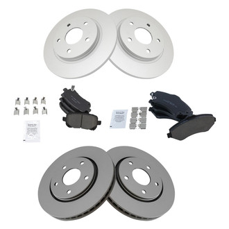 TRQ® - Front and Rear Disc Brake Kit with Ceramic Pads