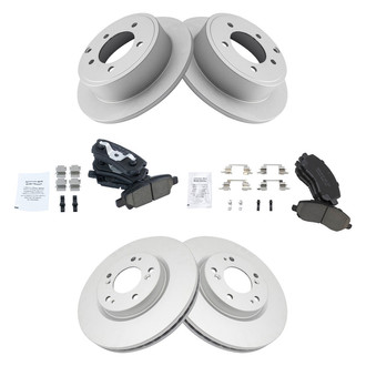 TRQ® - Front and Rear Disc Brake Kit with Ceramic Pads