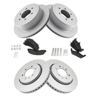 TRQ® - Front and Rear Disc Brake Kit with Semi-Metallic Pads