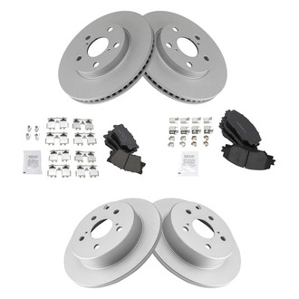 TRQ® - Front and Rear Disc Brake Kit with Ceramic Pads