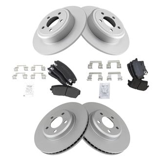 TRQ® - Front and Rear Disc Brake Kit with Semi-Metallic Pads