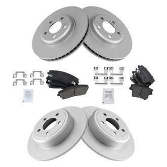 TRQ® - Front and Rear Disc Brake Kit with Ceramic Pads