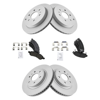 TRQ® - Front and Rear Disc Brake Kit with Semi-Metallic Pads