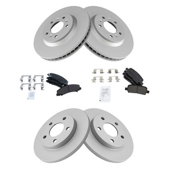 TRQ® - Front and Rear Disc Brake Kit with Semi-Metallic Pads