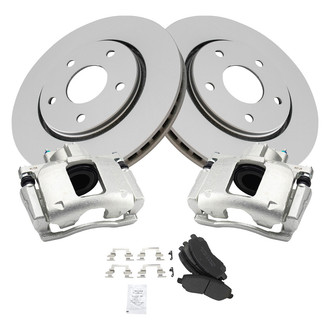 TRQ® - Front Disc Brake Kit with Semi-Metallic Pads and Calipers