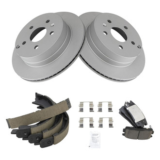 TRQ® - Rear Disc Brake Kit with Ceramic Pads and Shoes