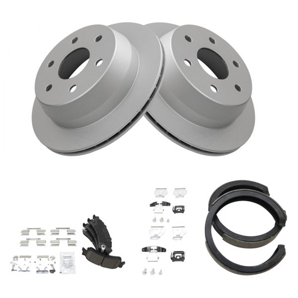 TRQ® - Rear Disc Brake Kit with Ceramic Pads and Shoes