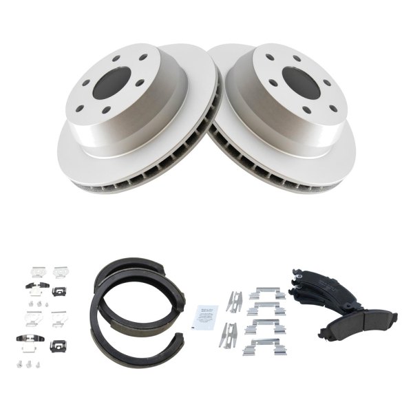 TRQ® - Rear Disc Brake Kit with Ceramic Pads and Shoes