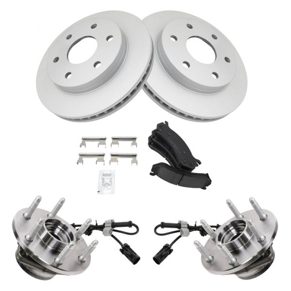 TRQ® - Front Disc Brake Kit with Ceramic Pads and Hub Assemblies