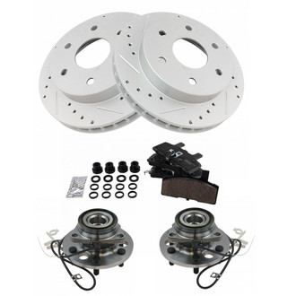 TRQ® - Performance Ceramic Front Brake Kit with Hub Assemblies