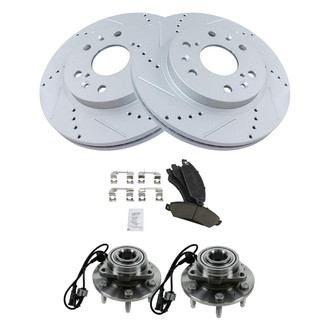 TRQ® - Performance Ceramic Front Brake Kit with Hub Assemblies