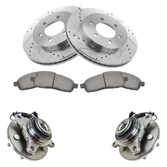 TRQ® - Performance Ceramic Brake Kit with Hub Assemblies