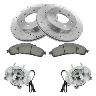 TRQ® - Performance Ceramic Front Brake Kit with Hub Assemblies