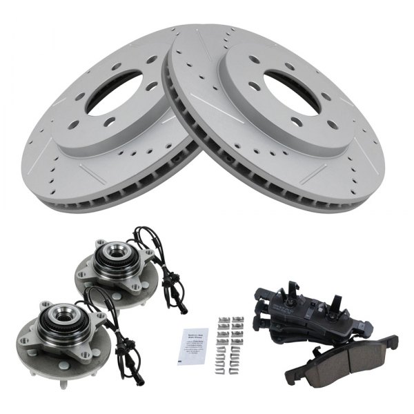 TRQ® - Performance Ceramic Front Brake Kit with Hub Assemblies