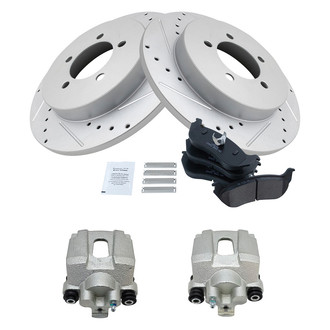 TRQ® - Performance Ceramic Rear Brake Kit with Calipers