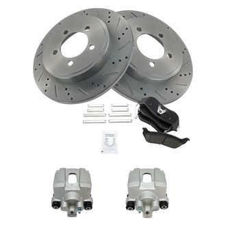 TRQ® - Performance Ceramic Rear Brake Kit with Calipers