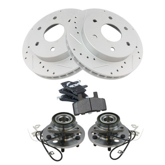 TRQ® - Performance Semi-Metallic Brake Kit with Hub Assemblies