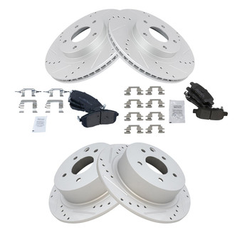 TRQ® - Performance Semi-Metallic Front and Rear Brake Kit