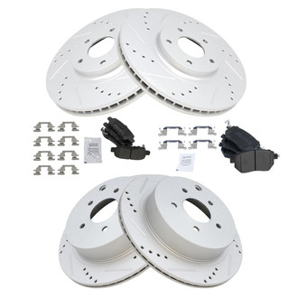 TRQ® - Performance Semi-Metallic Front and Rear Brake Kit