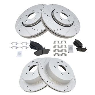 TRQ® - Performance Semi-Metallic Front and Rear Brake Kit