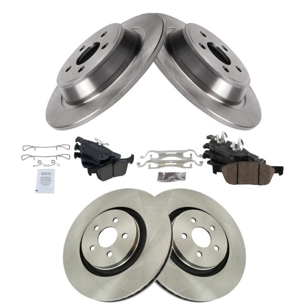 TRQ® - Front and Rear Disc Brake Kit with Ceramic Pads