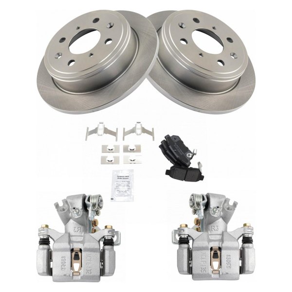 TRQ® - Rear Disc Brake Kit with Semi-Metallic Pads and Calipers