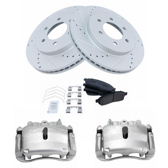 TRQ® - Performance Semi-Metallic Front Brake Kit with Calipers