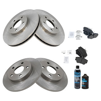 TRQ® - Front and Rear Disc Brake Kit with Semi-Metallic Pads