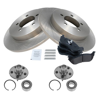 TRQ® - Rear Disc Brake Kit with Ceramic Pads and Hub Assemblies