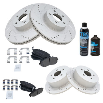 TRQ® - Performance Semi-Metallic Front and Rear Brake Kit