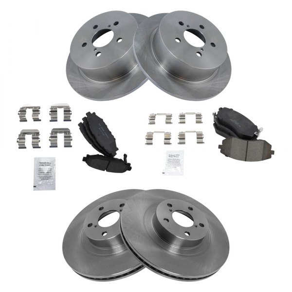 TRQ® - Front and Rear Disc Brake Kit with Ceramic Pads