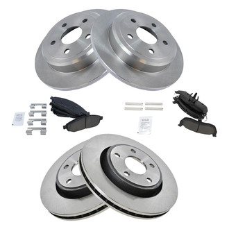 TRQ® - Front and Rear Disc Brake Kit with Ceramic Pads