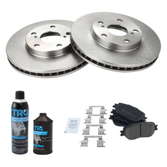 TRQ® - Front Disc Brake Kit with Semi-Metallic Pads
