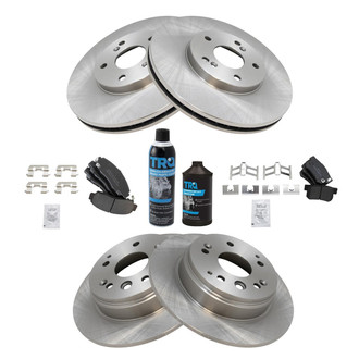 TRQ® - Front and Rear Disc Brake Kit with Semi-Metallic Pads