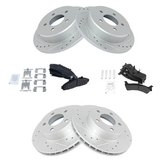 TRQ® - Performance Semi-Metallic Front and Rear Brake Kit