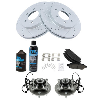 TRQ® - Performance Ceramic Front Brake Kit with Hub Assemblies