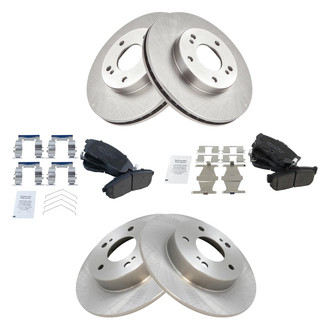 TRQ® - Front and Rear Disc Brake Kit with Ceramic Pads