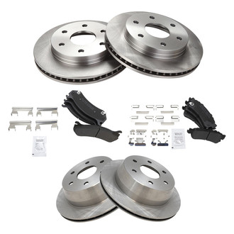 TRQ® - Front and Rear Disc Brake Kit with Semi-Metallic Pads