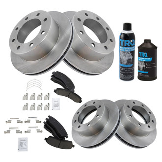 TRQ® - Front and Rear Disc Brake Kit with Ceramic Pads