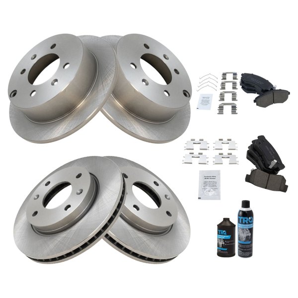 TRQ® - Front and Rear Disc Brake Kit with Ceramic Pads